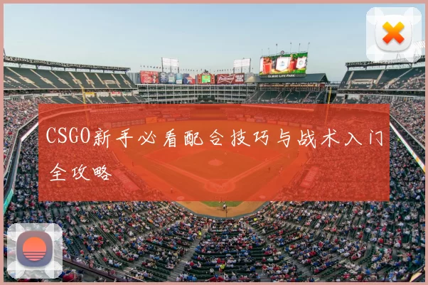 CSGO新手必看配合技巧与战术入门全攻略