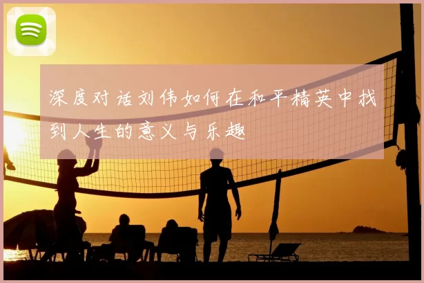 深度对话刘伟如何在和平精英中找到人生的意义与乐趣